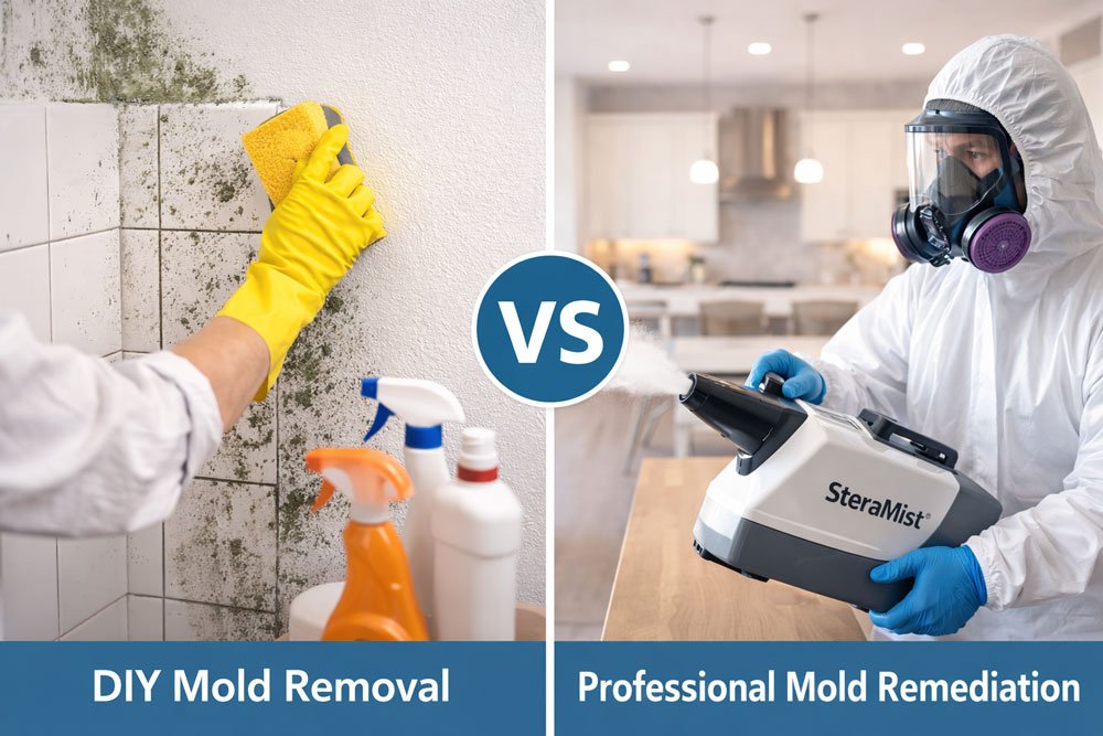 Professional Mold Remediation vs DIY Mold Removal